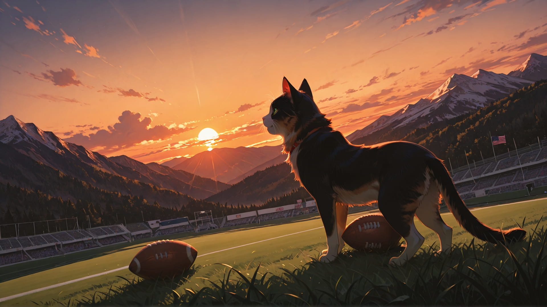 Orange Sunset Mountain NFL smartphone wallpaper free download, vertical 16:9 format, Orange, Sunset, Mountain, Summer