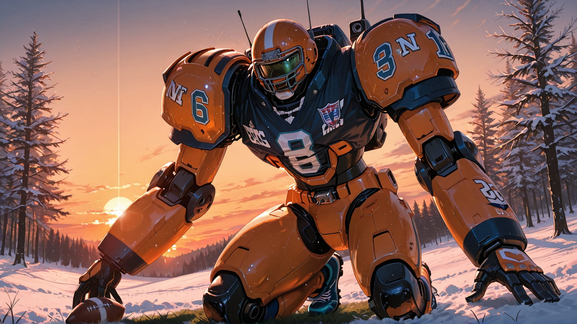 Orange Sunset Nature NFL smartphone wallpaper free download, vertical 16:9 format, Orange, Sunset, Nature, Winter