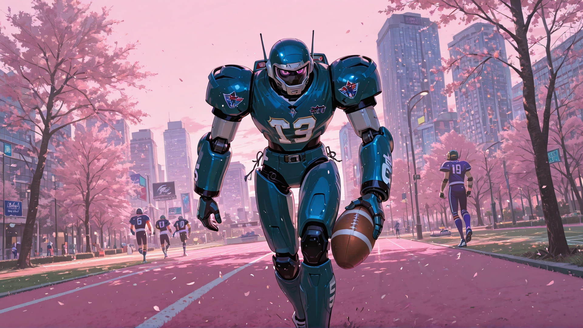 Pink Afternoon City NFL smartphone wallpaper free download, vertical 16:9 format, Pink, Afternoon, City, Spring