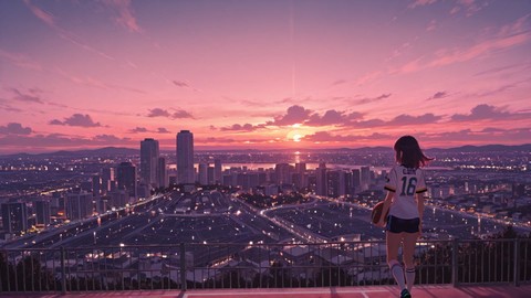 Pink Sunset City NFL smartphone wallpaper free download, vertical 9:16 format, Pink, Sunset, City, Summer 001