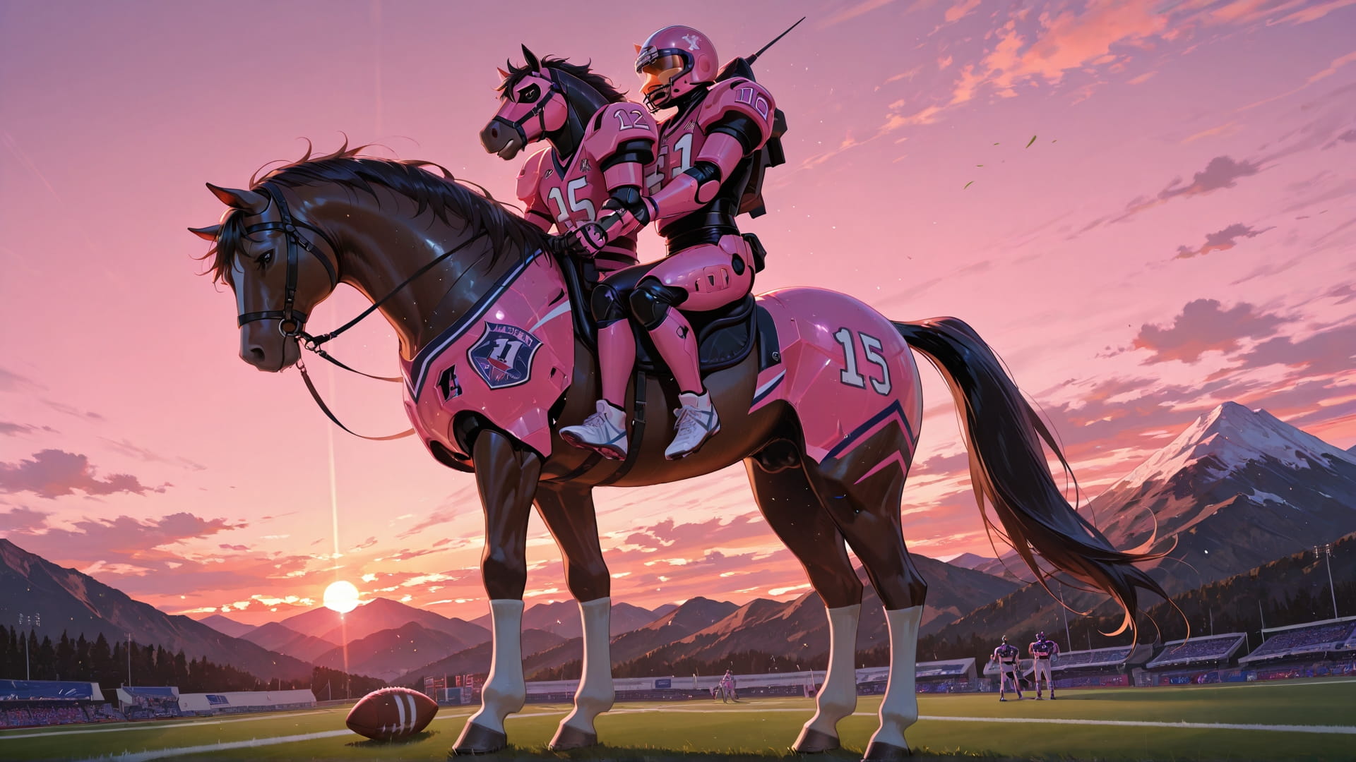Pink Sunset Mountain NFL smartphone wallpaper free download, vertical 16:9 format, Pink, Sunset, Mountain, Summer