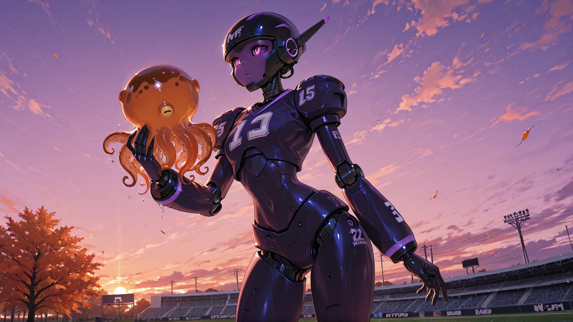 Purple Sunset Sky NFL smartphone wallpaper free download, vertical 16:9 format, Purple, Sunset, Sky, Autumn