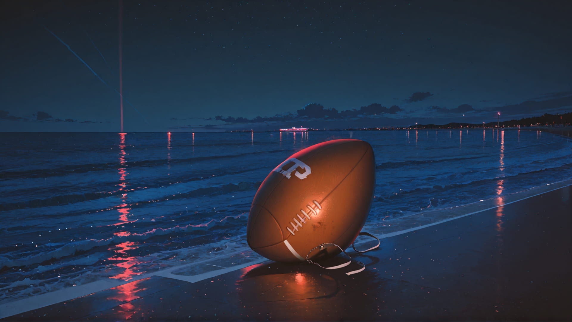 Red Night Sea NFL smartphone wallpaper free download, vertical 16:9 format, Red, Night, Sea, Spring 001