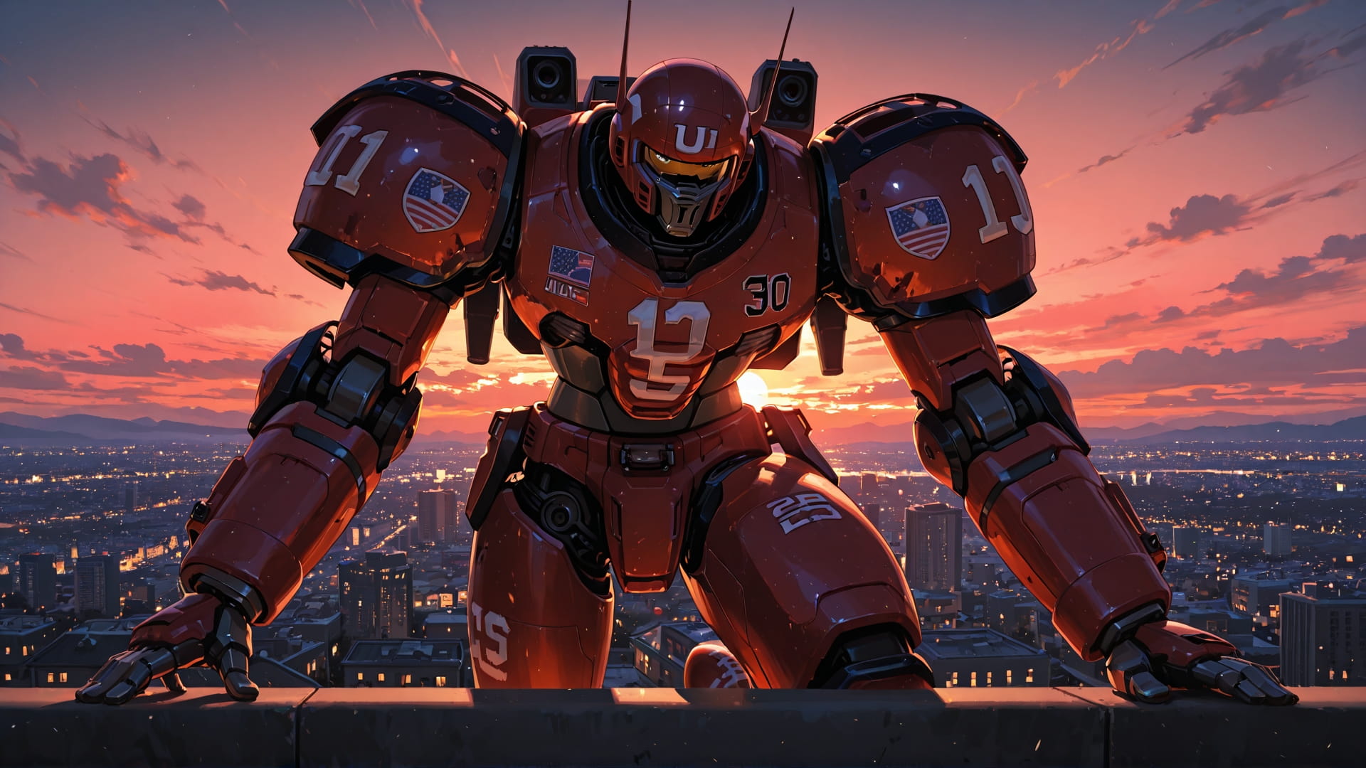 Red Sunset City NFL smartphone wallpaper free download, vertical 16:9 format, Red, Sunset, City, Winter