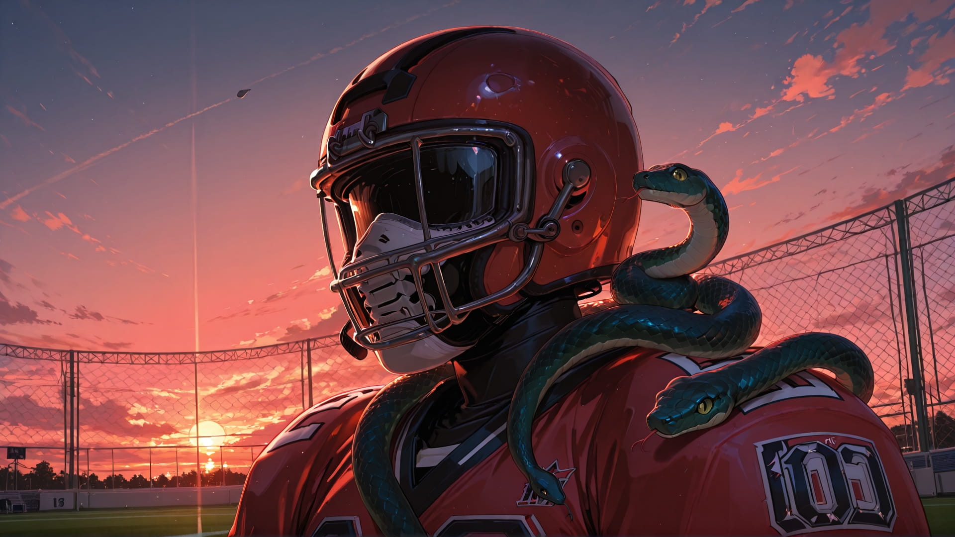 Red Sunset Sky NFL smartphone wallpaper free download, vertical 16:9 format, Red, Sunset, Sky, Summer
