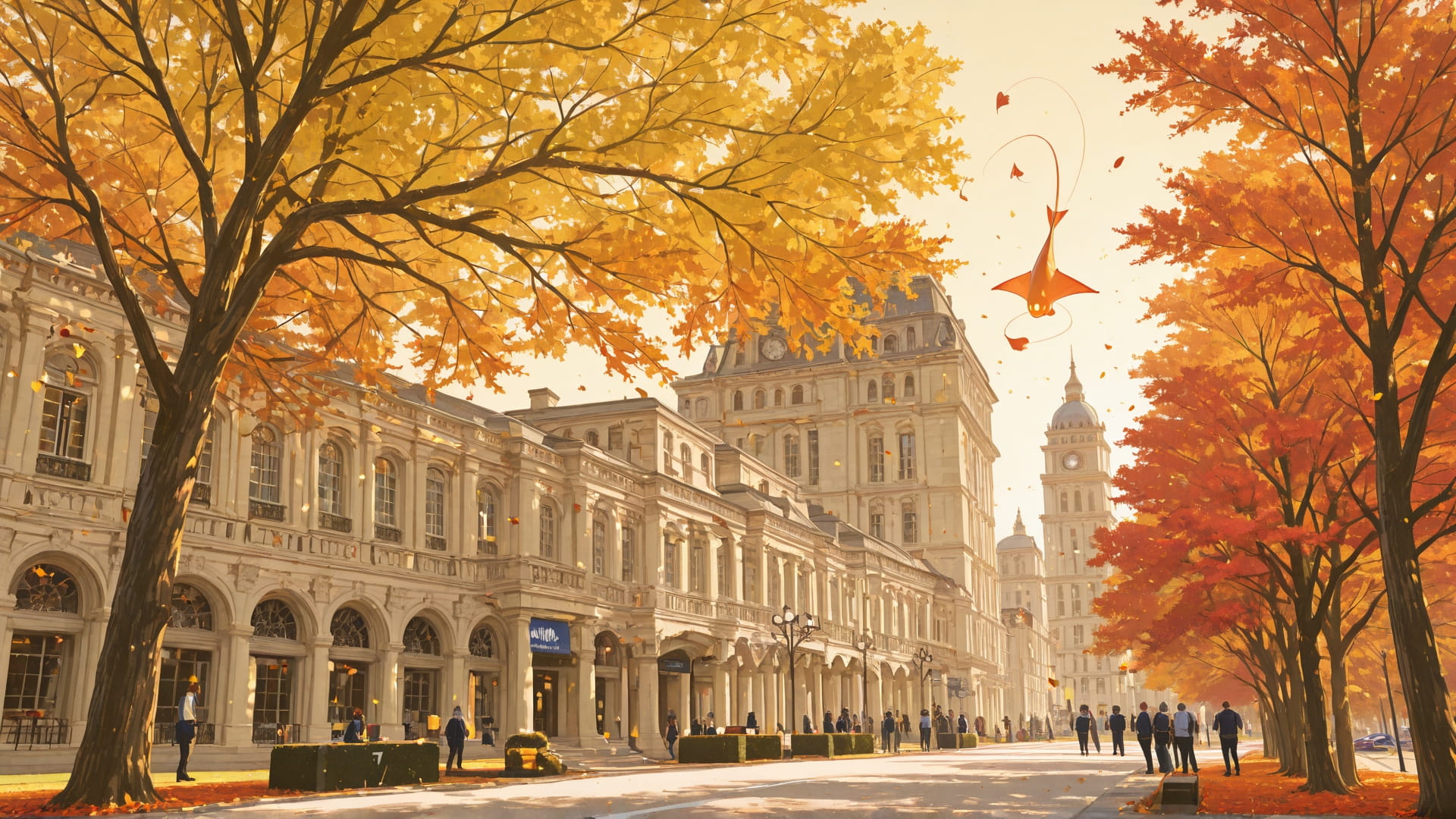 Yellow Afternoon City NFL smartphone wallpaper free download, vertical 16:9 format, Yellow, Afternoon, City, Autumn