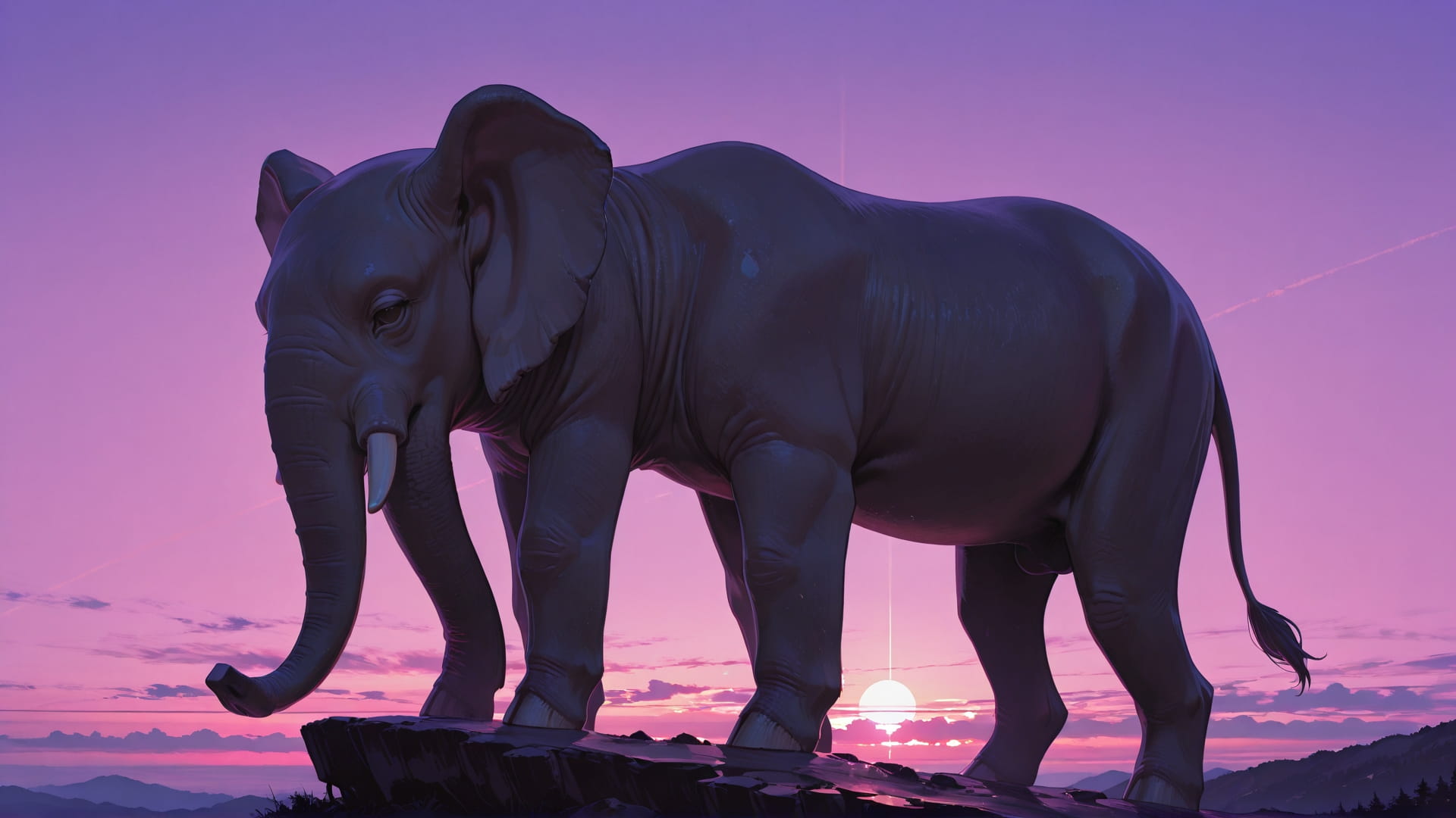 Purple Sunset Sky Neon smartphone wallpaper free download, vertical 16:9 format, Purple, Sunset, Sky, Winter