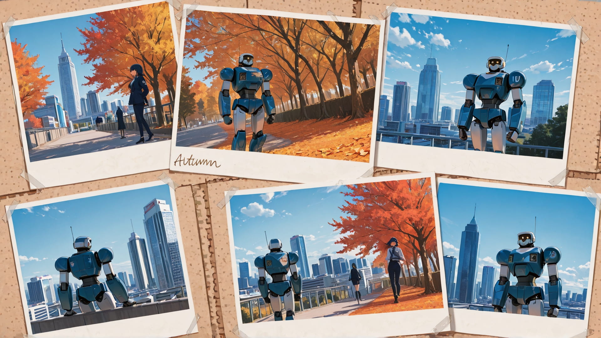 Blue Afternoon City NotesAppChic smartphone wallpaper free download, vertical 16:9 format, Blue, Afternoon, City, Autumn