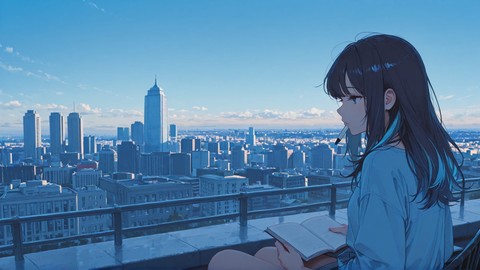 Blue Afternoon City NotesAppChic smartphone wallpaper free download, vertical 9:16 format, Blue, Afternoon, City, Spring 001