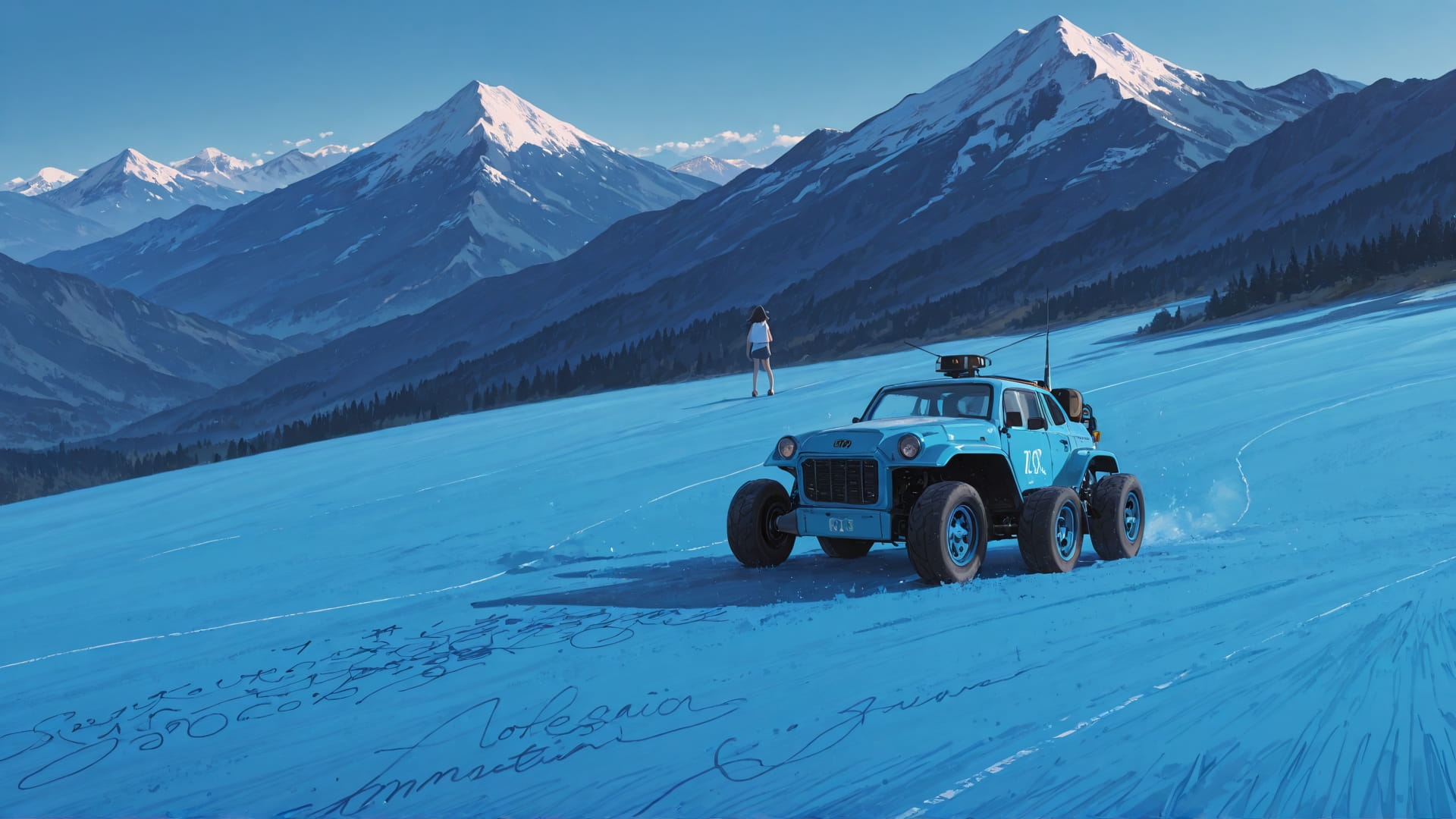 Blue Afternoon Mountain NotesAppChic smartphone wallpaper free download, vertical 16:9 format, Blue, Afternoon, Mountain, Summer