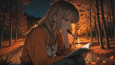 Orange Night Nature NotesAppChic smartphone wallpaper free download, vertical 9:16 format, Orange, Night, Nature, Autumn 001