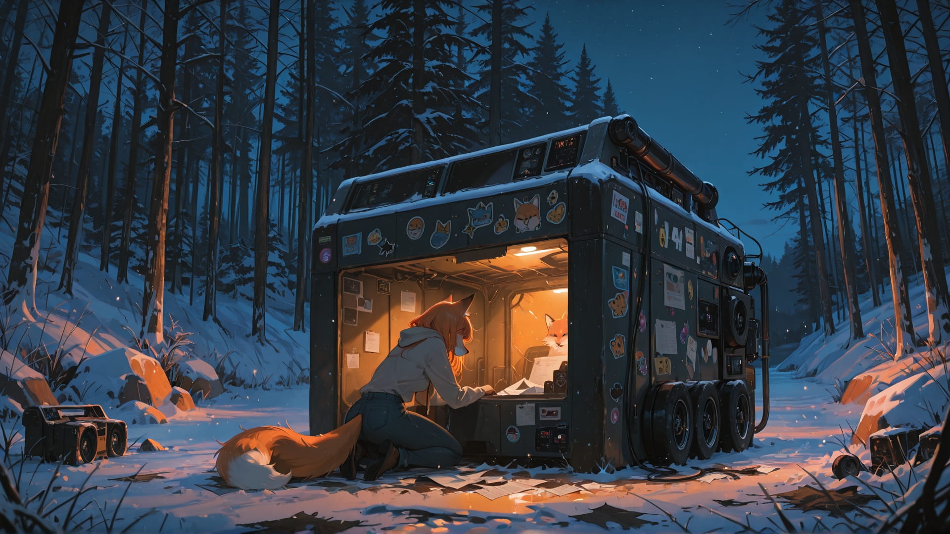 Orange Night Nature NotesAppChic smartphone wallpaper free download, vertical 16:9 format, Orange, Night, Nature, Winter