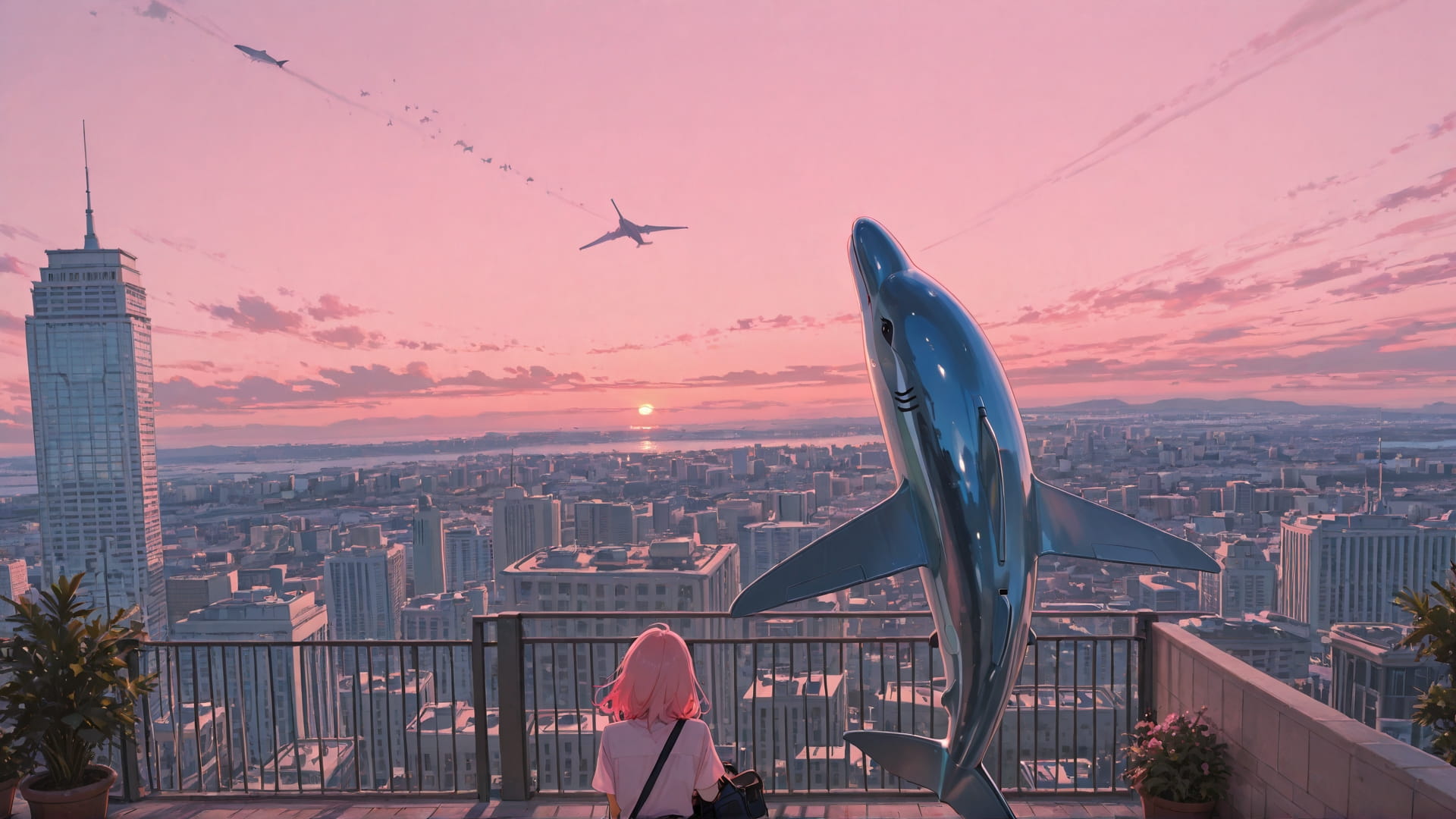 Pink Afternoon City NotesAppChic smartphone wallpaper free download, vertical 16:9 format, Pink, Afternoon, City, Summer