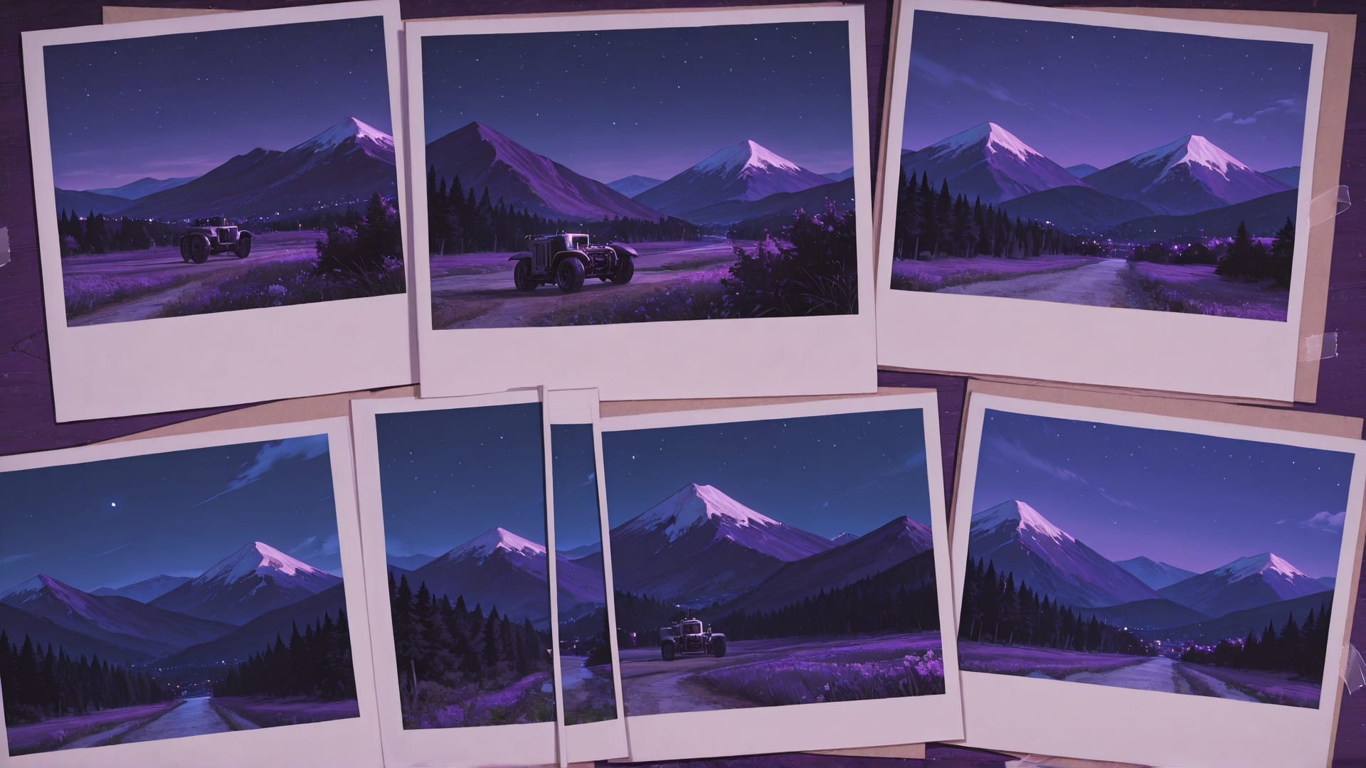 Purple Night Mountain NotesAppChic smartphone wallpaper free download, vertical 16:9 format, Purple, Night, Mountain, Spring