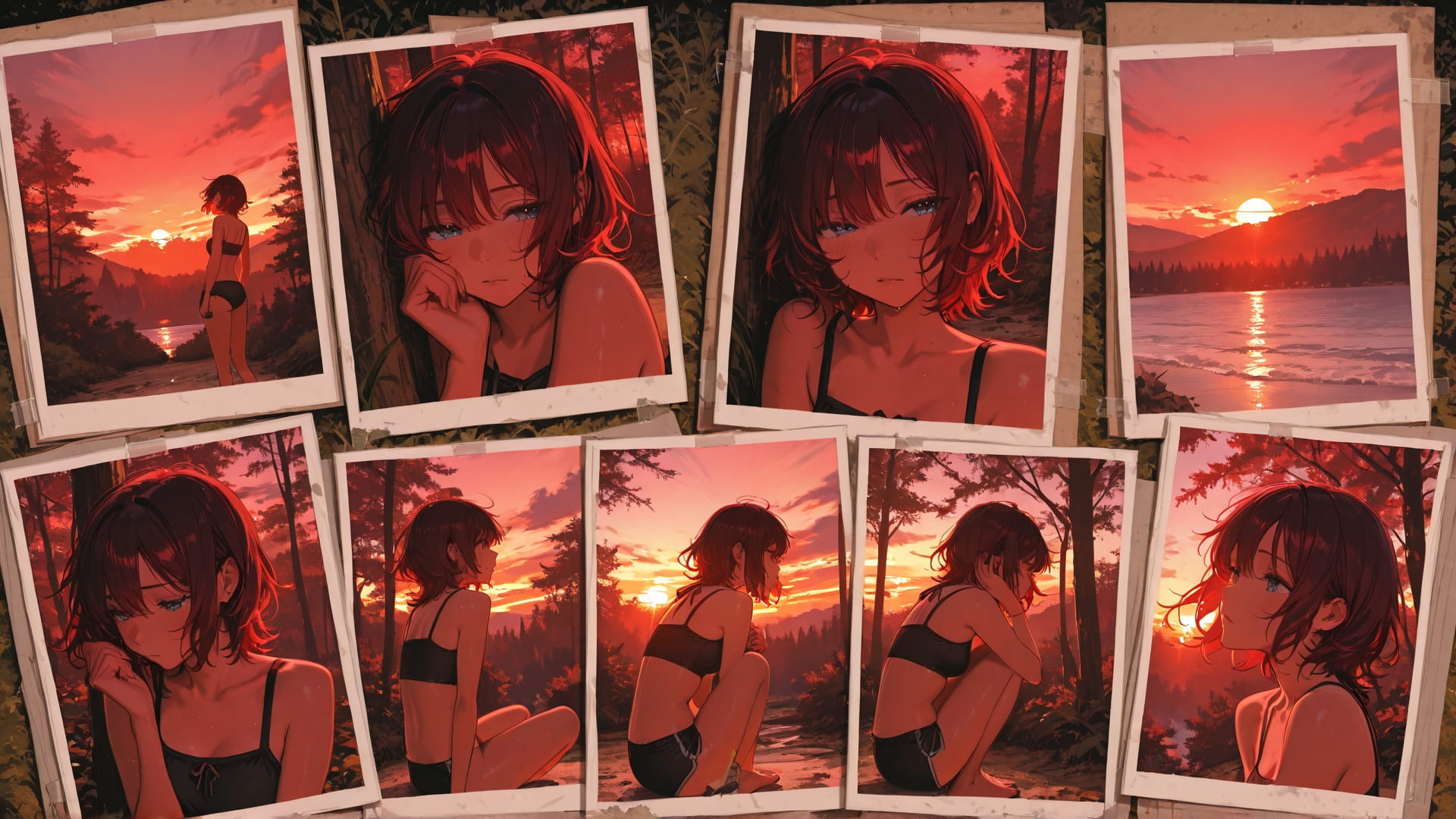 Red Sunset Nature NotesAppChic smartphone wallpaper free download, vertical 16:9 format, Red, Sunset, Nature, Summer 001