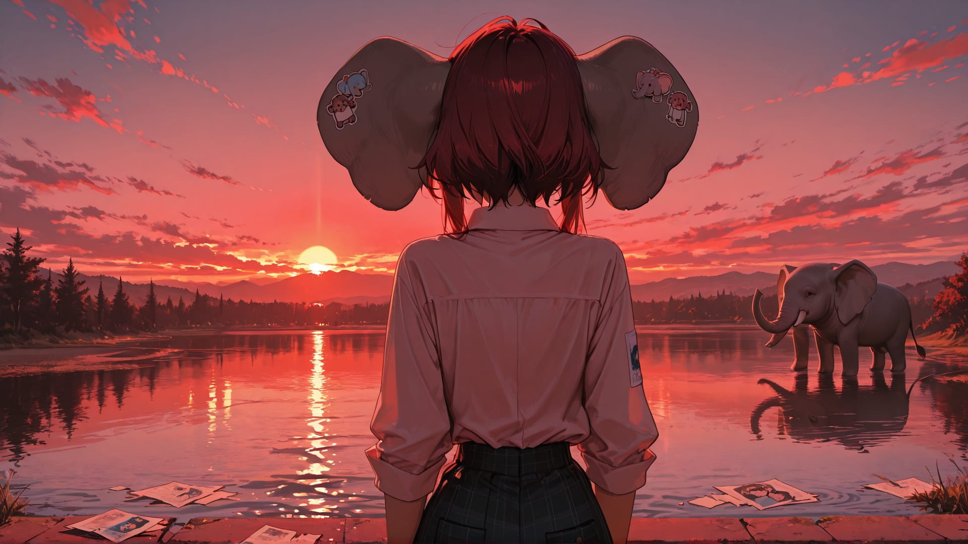 Red Sunset Sea NotesAppChic smartphone wallpaper free download, vertical 16:9 format, Red, Sunset, Sea, Spring