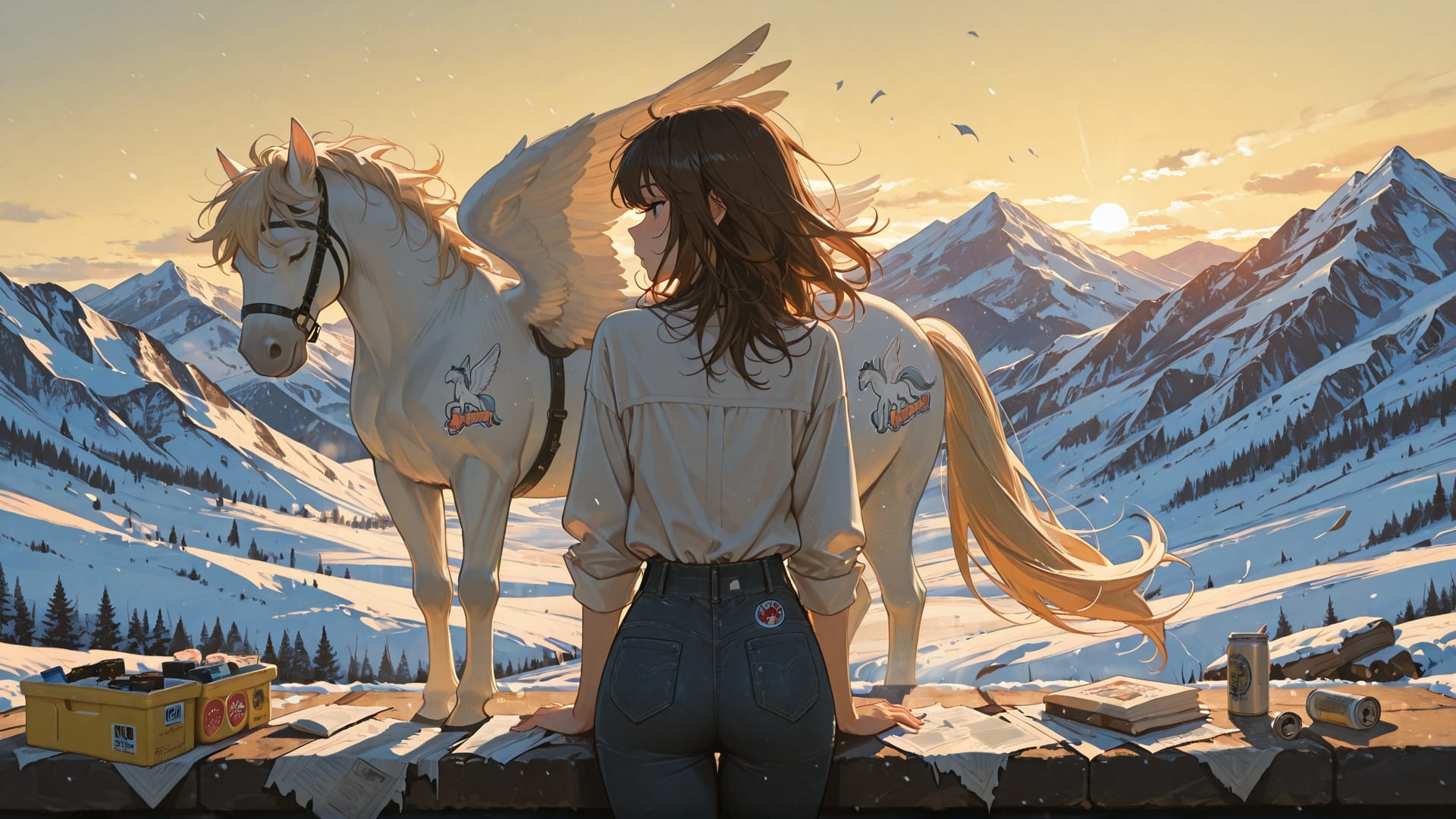 Yellow Afternoon Mountain NotesAppChic smartphone wallpaper free download, vertical 16:9 format, Yellow, Afternoon, Mountain, Winter