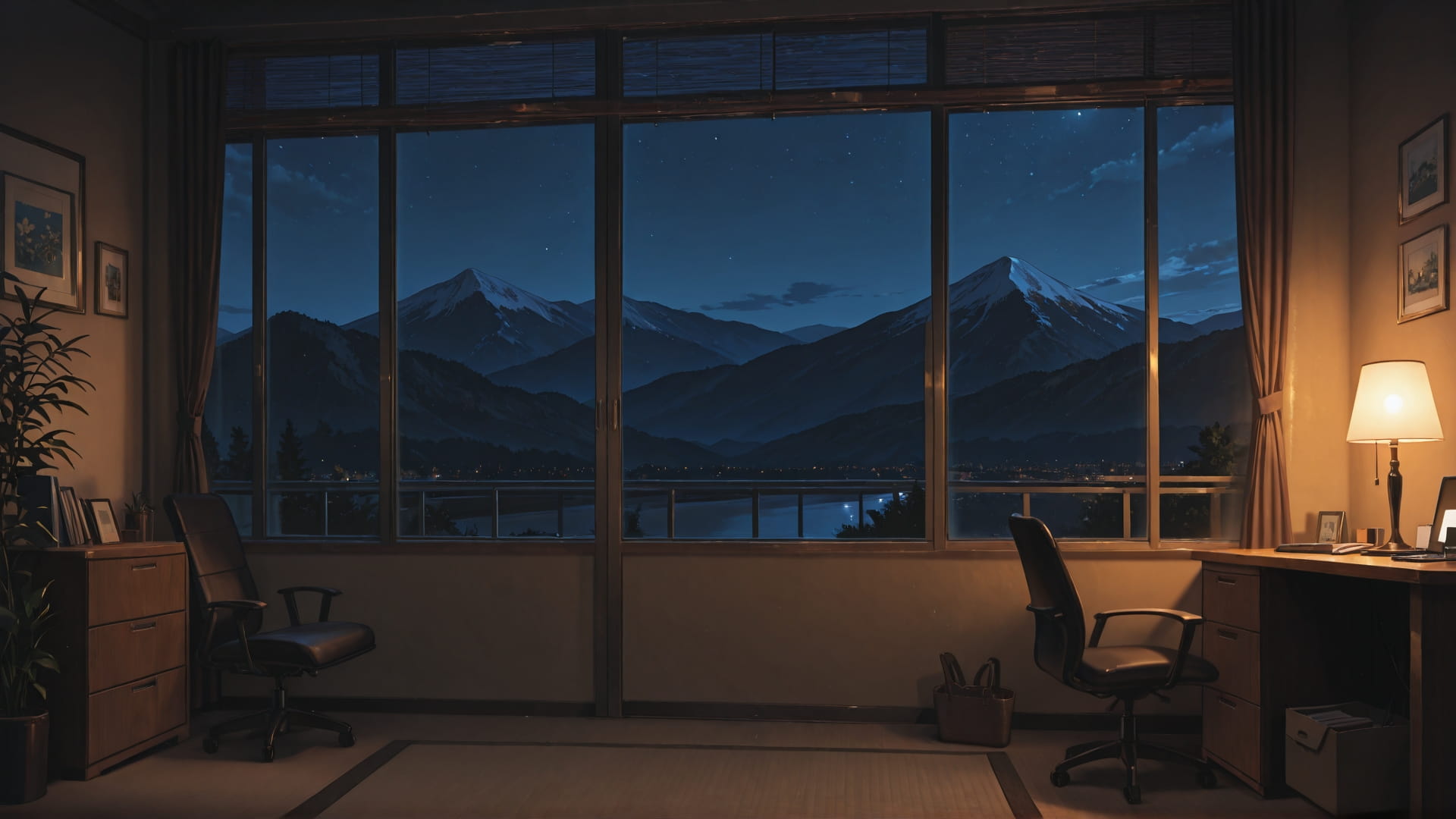Brown Night Mountain Office smartphone wallpaper free download, vertical 16:9 format, Brown, Night, Mountain, Spring 001