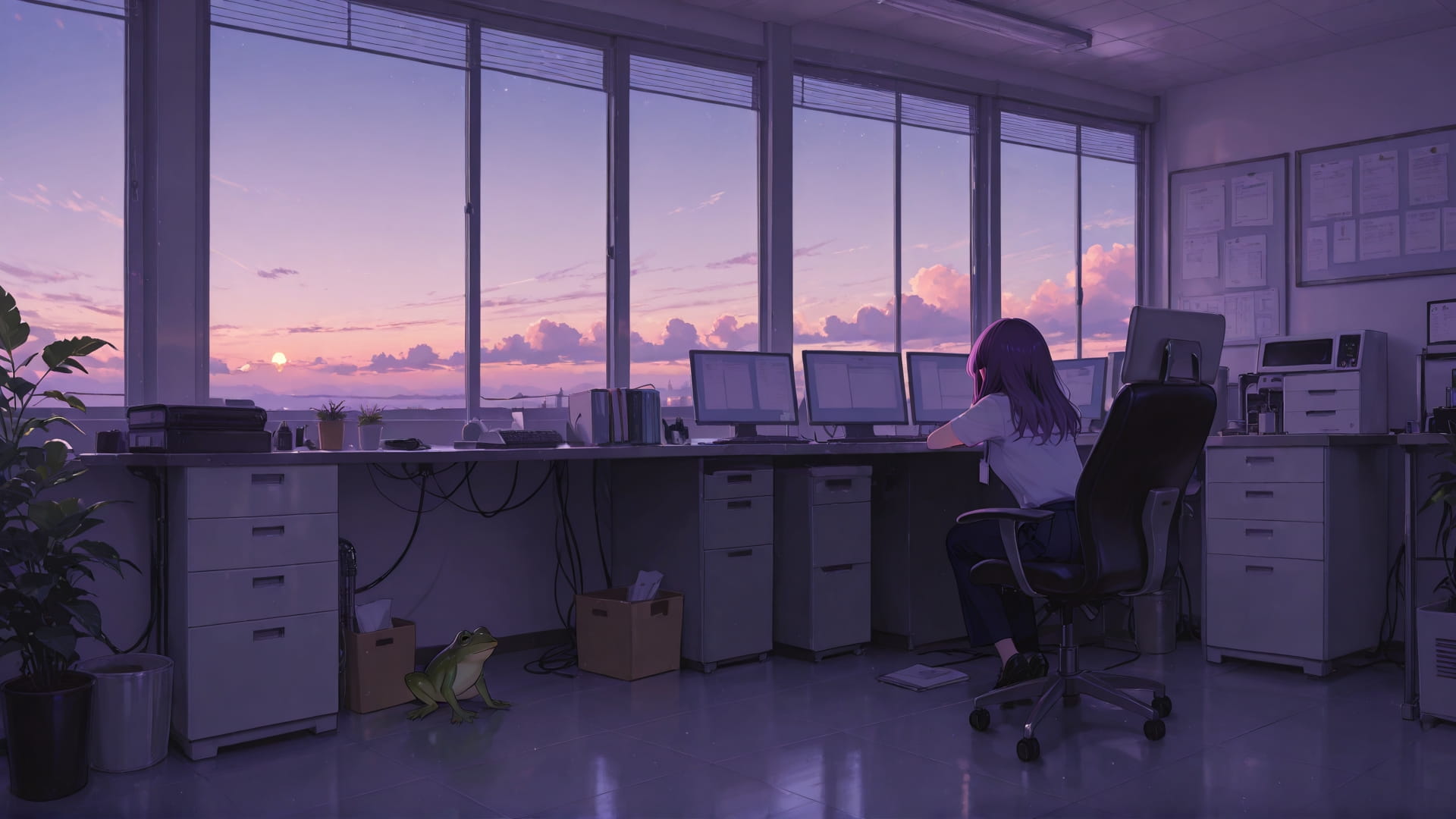 Purple Afternoon Sky Office smartphone wallpaper free download, vertical 16:9 format, Purple, Afternoon, Sky, Summer