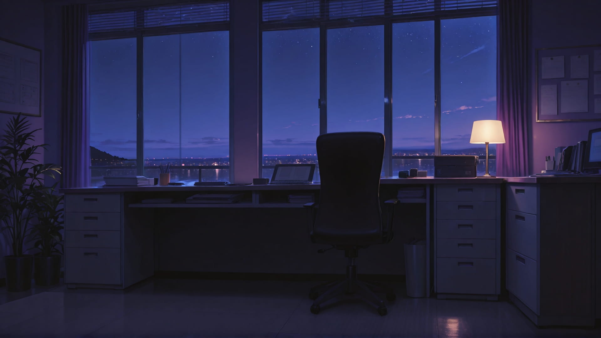 Purple Night Sky Office smartphone wallpaper free download, vertical 16:9 format, Purple, Night, Sky, Summer 001
