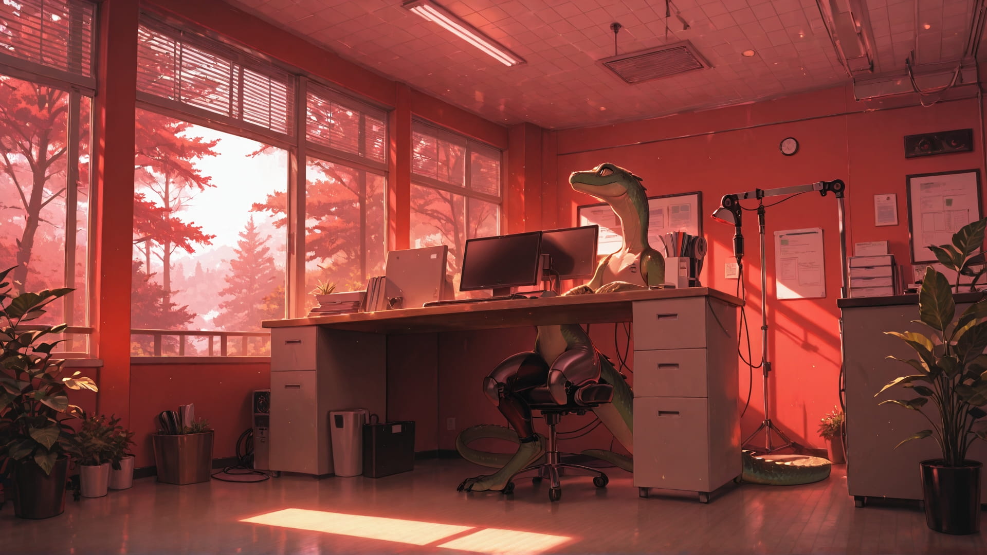 Red Afternoon Nature Office smartphone wallpaper free download, vertical 16:9 format, Red, Afternoon, Nature, Spring