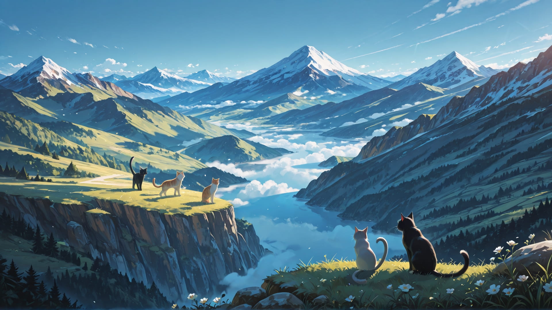 Blue Afternoon Mountain OptOutEra smartphone wallpaper free download, vertical 16:9 format, Blue, Afternoon, Mountain, Spring