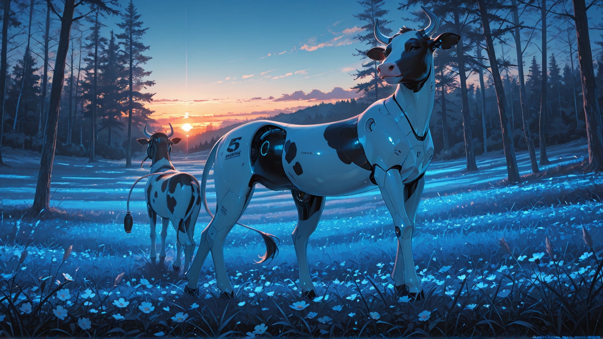 Blue Sunset Nature OptOutEra smartphone wallpaper free download, vertical 16:9 format, Blue, Sunset, Nature, Spring