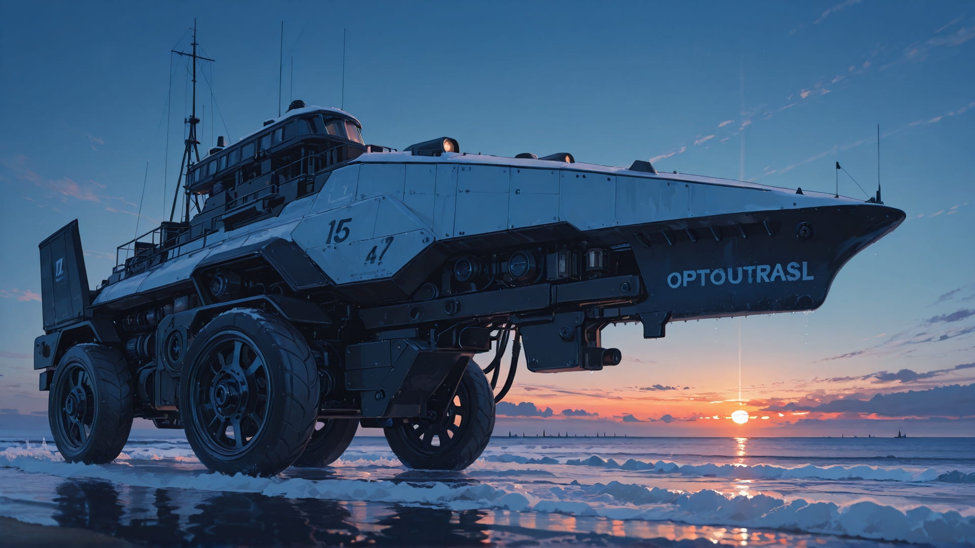 Blue Sunset Sea OptOutEra smartphone wallpaper free download, vertical 16:9 format, Blue, Sunset, Sea, Winter