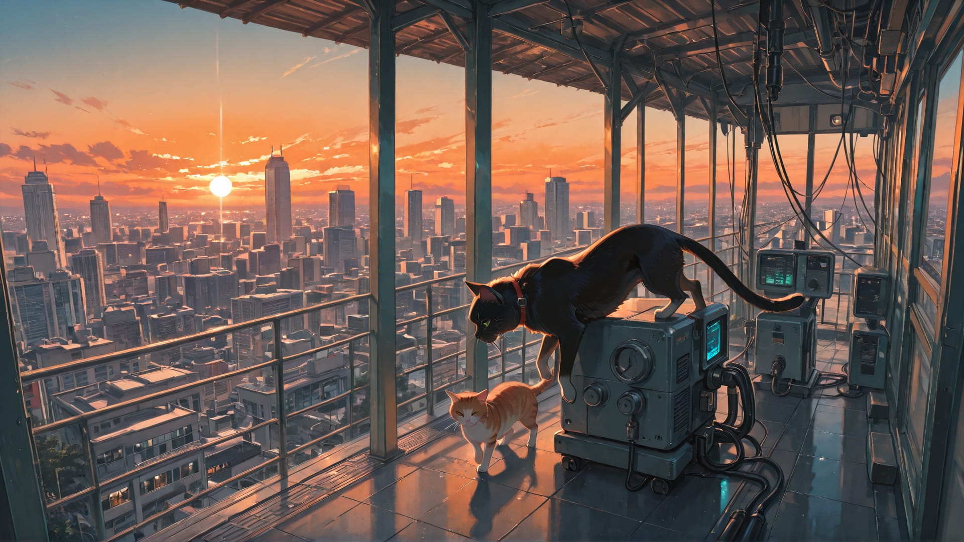 Orange Afternoon City OptOutEra smartphone wallpaper free download, vertical 16:9 format, Orange, Afternoon, City, Summer