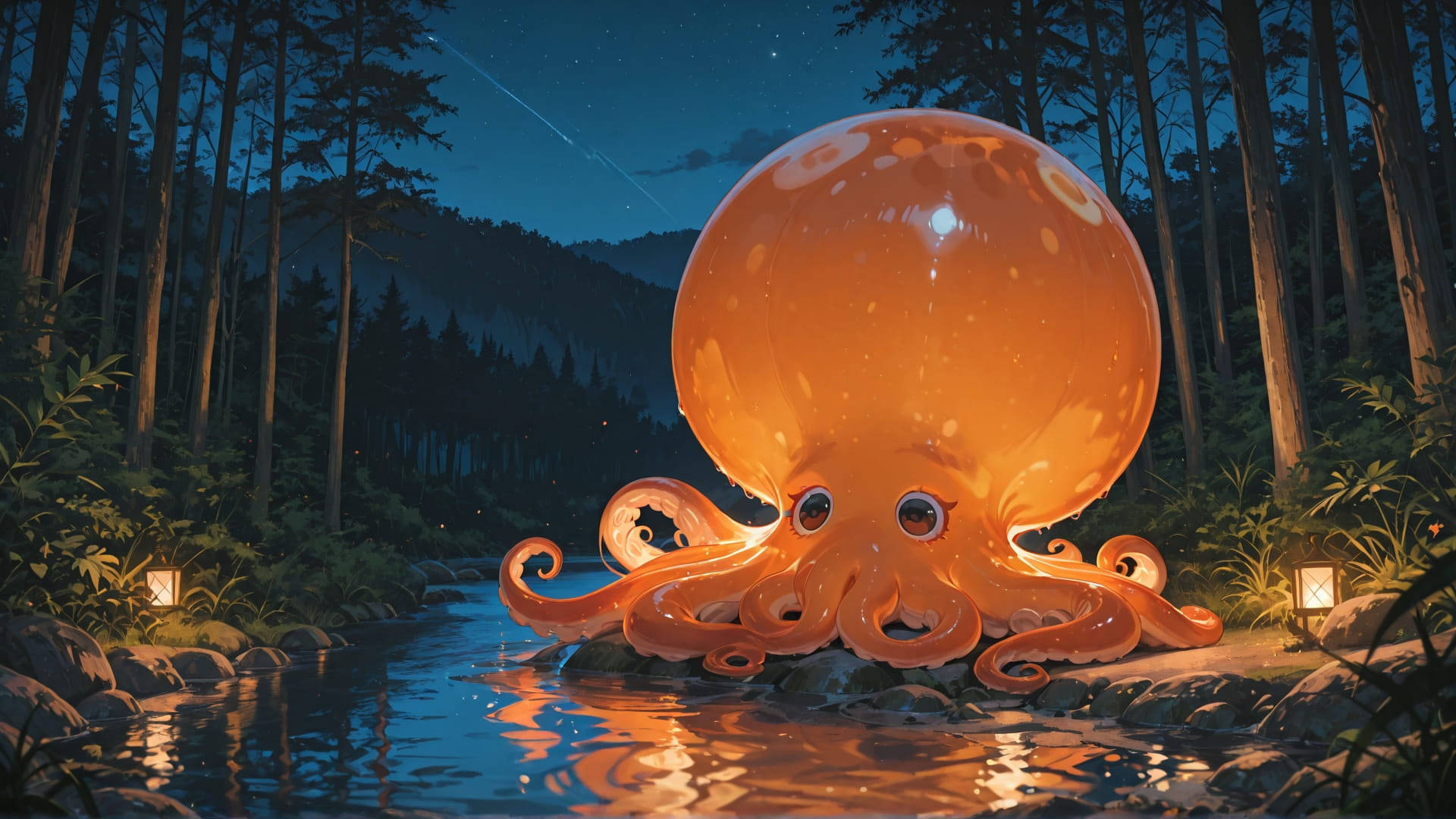 Orange Night Nature OptOutEra smartphone wallpaper free download, vertical 16:9 format, Orange, Night, Nature, Summer