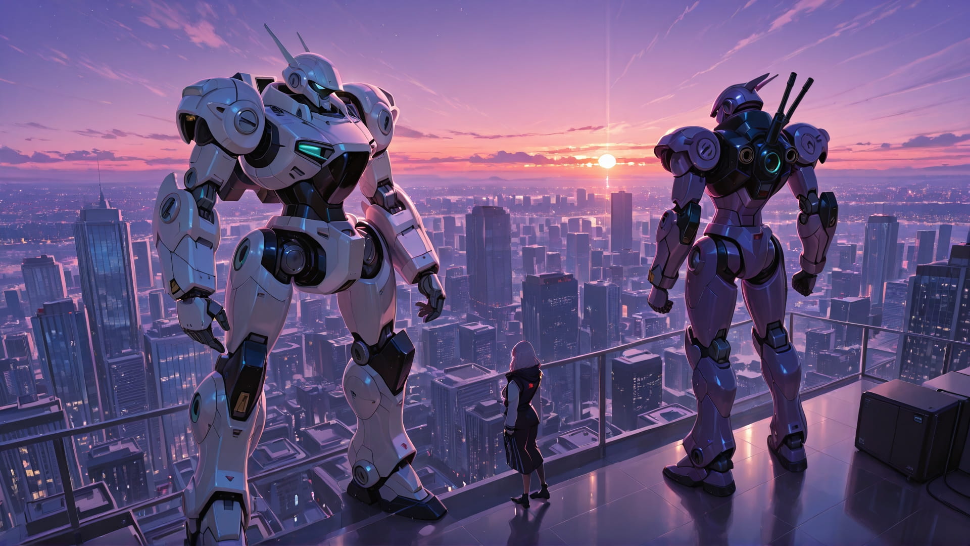 Purple Sunset City OptOutEra smartphone wallpaper free download, vertical 16:9 format, Purple, Sunset, City, Winter