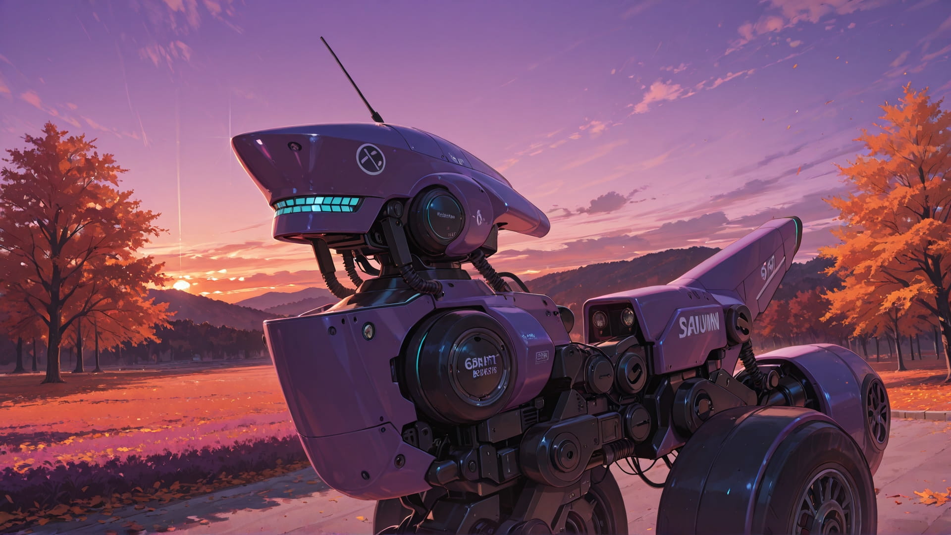 Purple Sunset Sky OptOutEra smartphone wallpaper free download, vertical 16:9 format, Purple, Sunset, Sky, Autumn