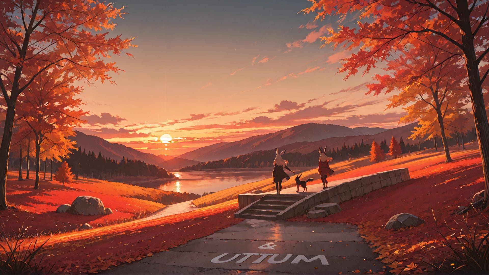 Red Sunset Sky OptOutEra smartphone wallpaper free download, vertical 16:9 format, Red, Sunset, Sky, Autumn