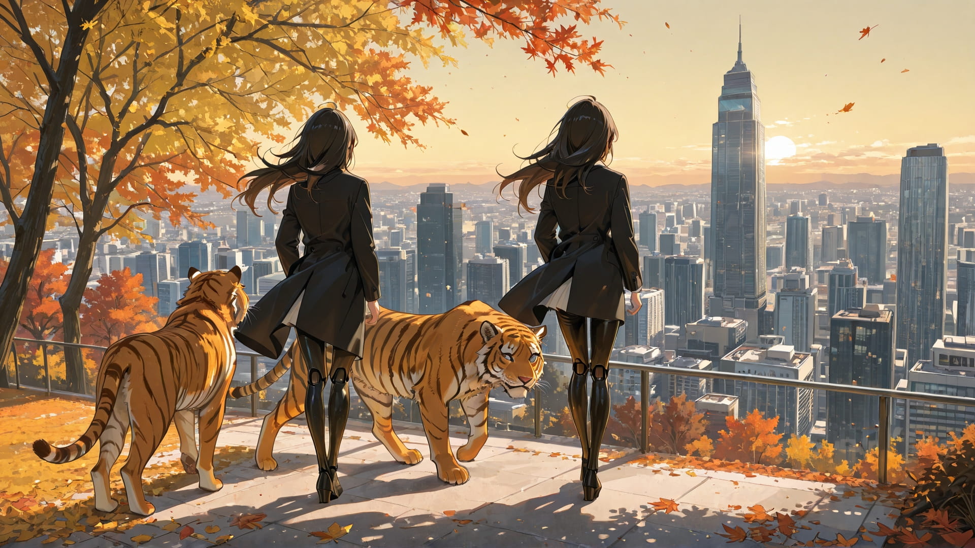 Yellow Afternoon City OptOutEra smartphone wallpaper free download, vertical 16:9 format, Yellow, Afternoon, City, Autumn