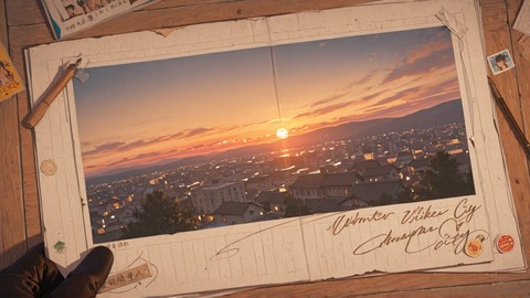 Brown Sunset City PenPals smartphone wallpaper free download, vertical 9:16 format, Brown, Sunset, City, Winter 001