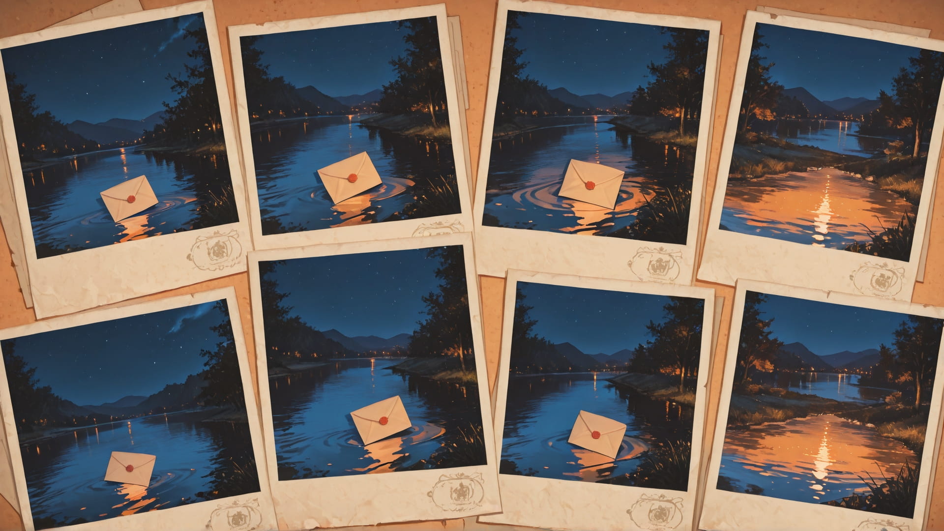 Orange Night Sea PenPals smartphone wallpaper free download, vertical 16:9 format, Orange, Night, Sea, Spring 001