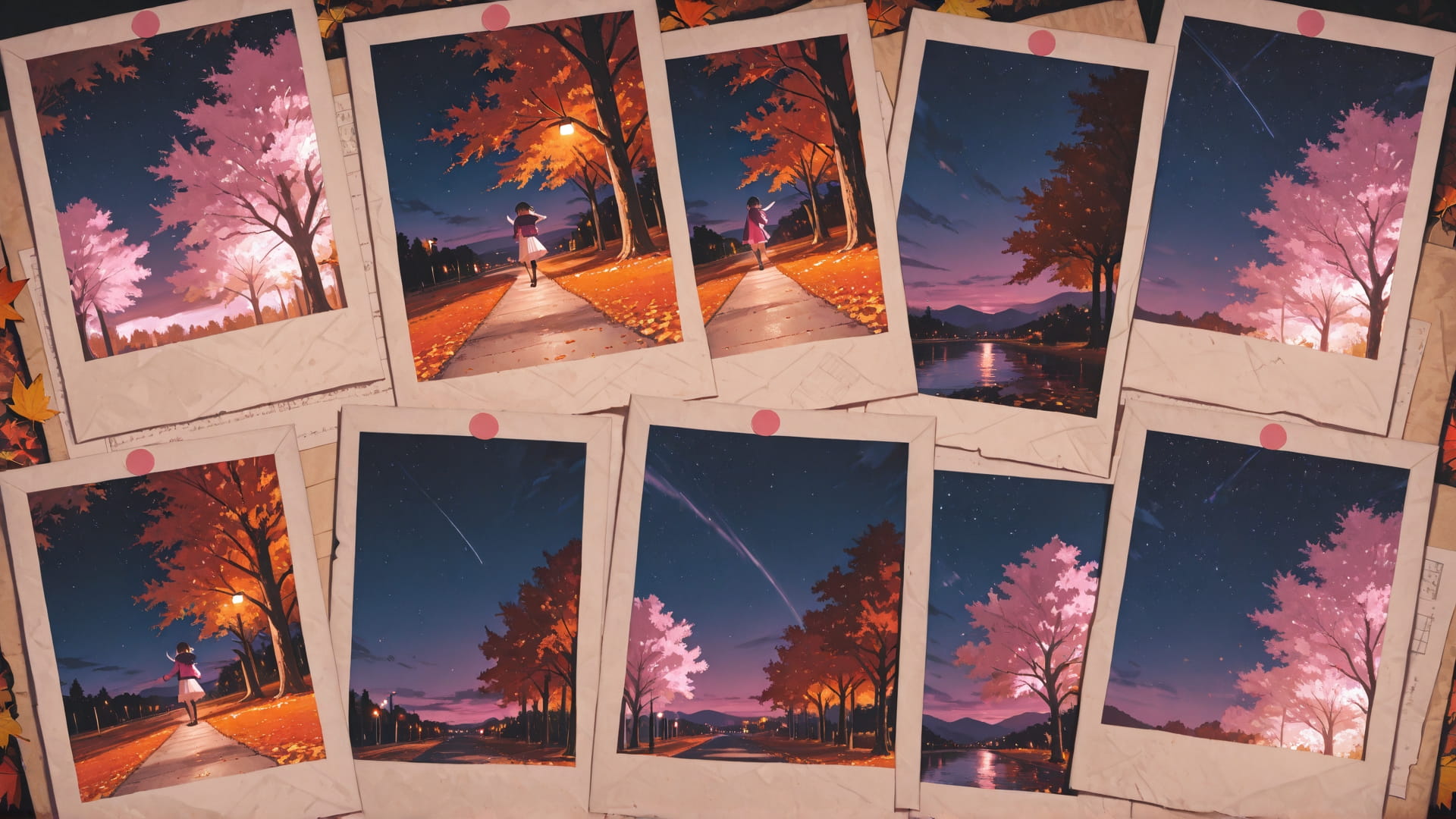 Pink Night Sky PenPals smartphone wallpaper free download, vertical 16:9 format, Pink, Night, Sky, Autumn 001