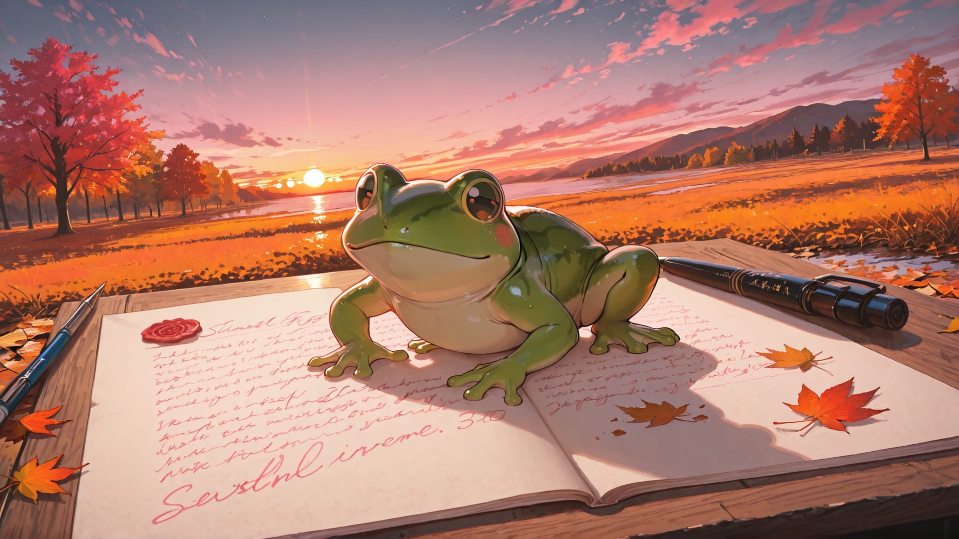 Pink Sunset Sky PenPals smartphone wallpaper free download, vertical 16:9 format, Pink, Sunset, Sky, Autumn