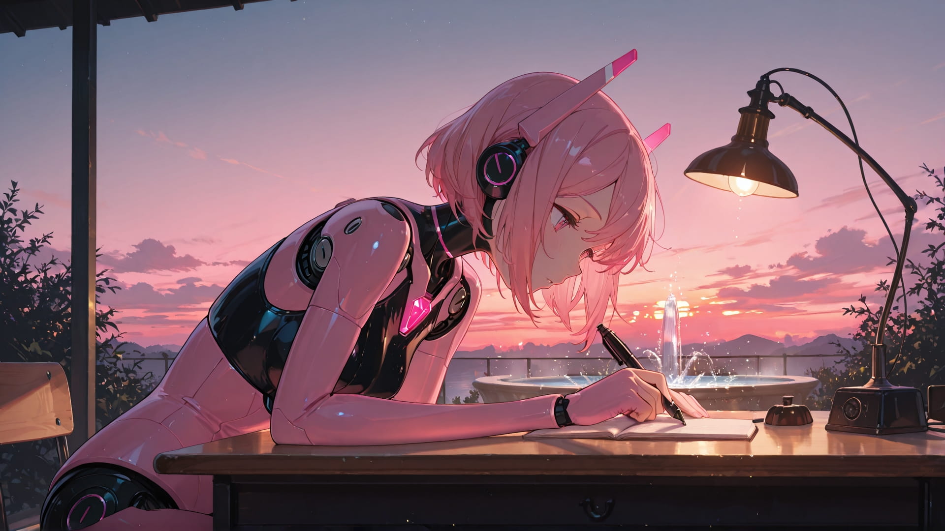 Pink Sunset Sky PenPals smartphone wallpaper free download, vertical 16:9 format, Pink, Sunset, Sky, Summer