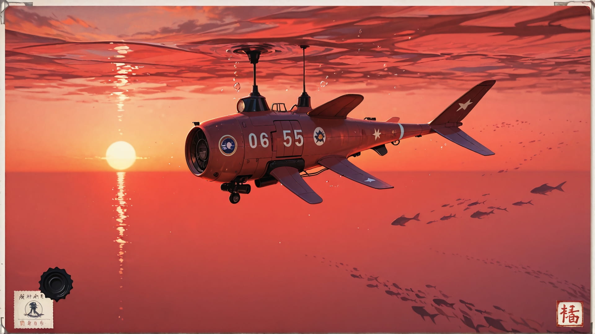 Red Sunset Sea PenPals smartphone wallpaper free download, vertical 16:9 format, Red, Sunset, Sea, Spring