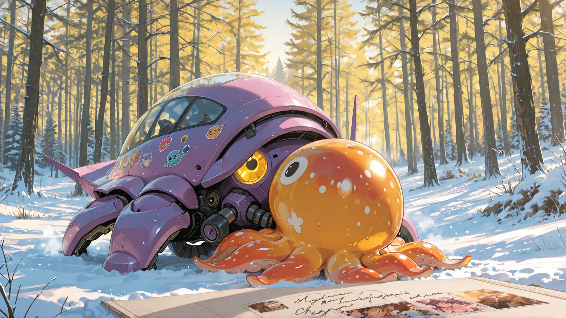 Yellow Afternoon Nature PenPals smartphone wallpaper free download, vertical 16:9 format, Yellow, Afternoon, Nature, Winter