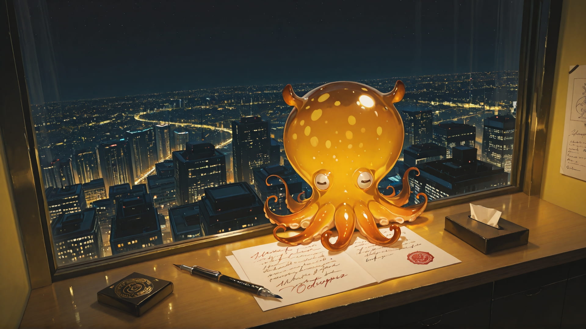 Yellow Night City PenPals smartphone wallpaper free download, vertical 16:9 format, Yellow, Night, City, Autumn