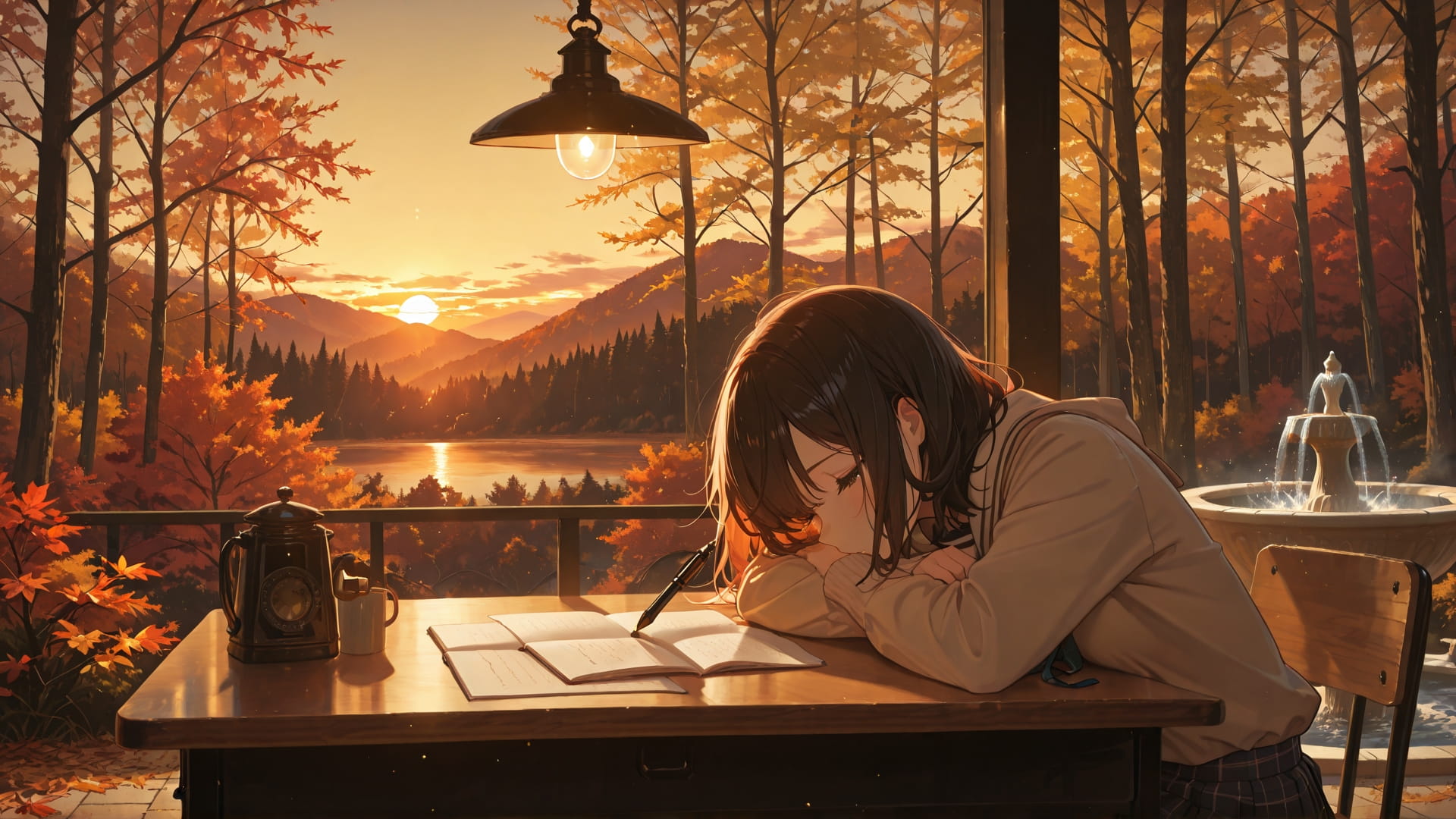 Yellow Sunset Nature PenPals smartphone wallpaper free download, vertical 16:9 format, Yellow, Sunset, Nature, Autumn 001