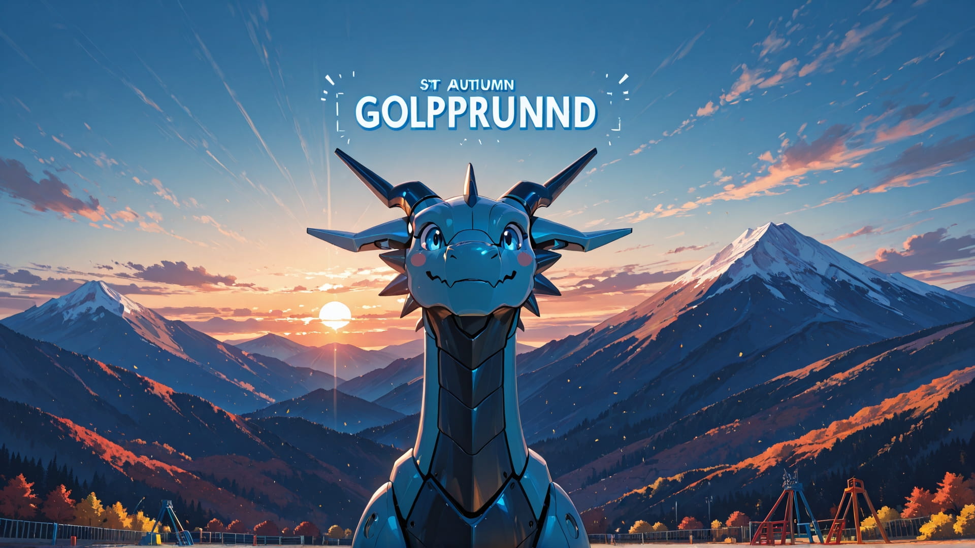 Blue Sunset Mountain PromptPlayground smartphone wallpaper free download, vertical 16:9 format, Blue, Sunset, Mountain, Autumn