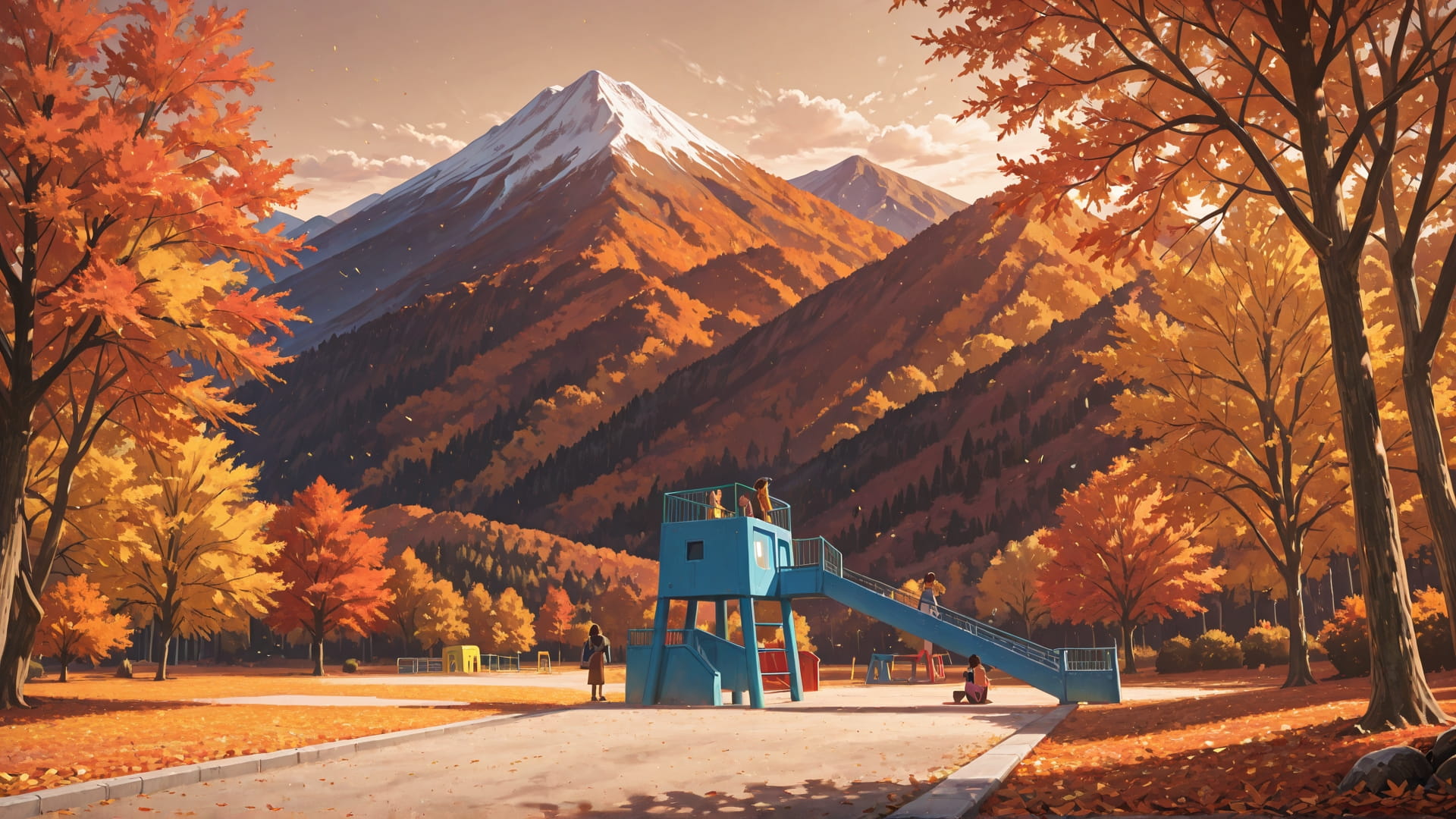 Brown Afternoon Mountain PromptPlayground smartphone wallpaper free download, vertical 16:9 format, Brown, Afternoon, Mountain, Autumn 001