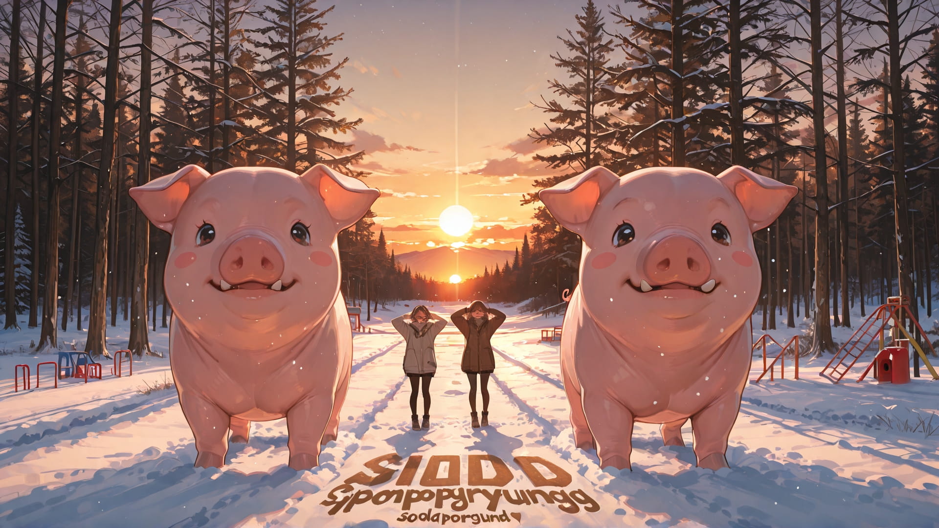 Brown Sunset Nature PromptPlayground smartphone wallpaper free download, vertical 16:9 format, Brown, Sunset, Nature, Winter