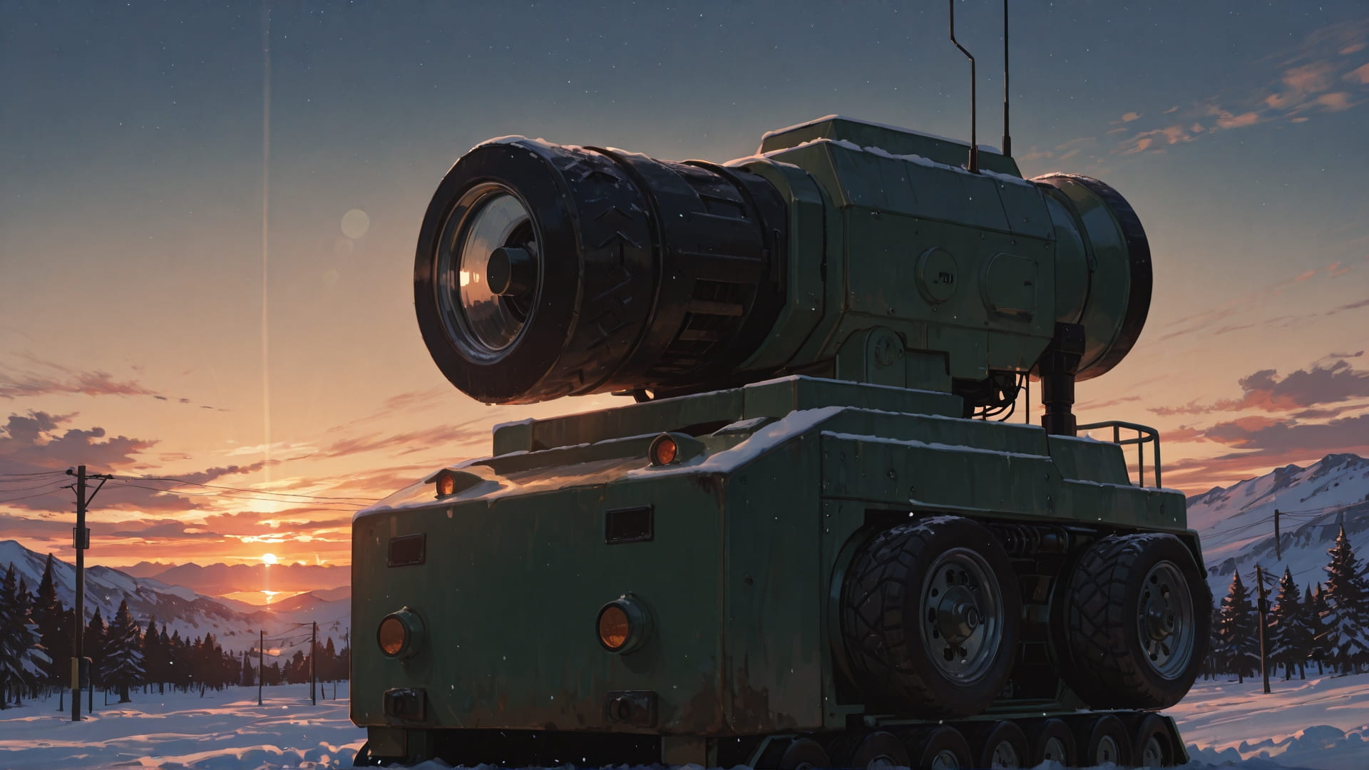 Brown Sunset Sky PromptPlayground smartphone wallpaper free download, vertical 16:9 format, Brown, Sunset, Sky, Winter