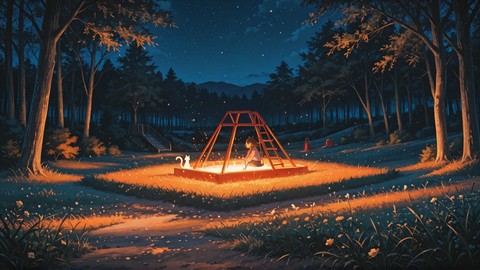 Orange Night Nature PromptPlayground smartphone wallpaper free download, vertical 9:16 format, Orange, Night, Nature, Spring 001