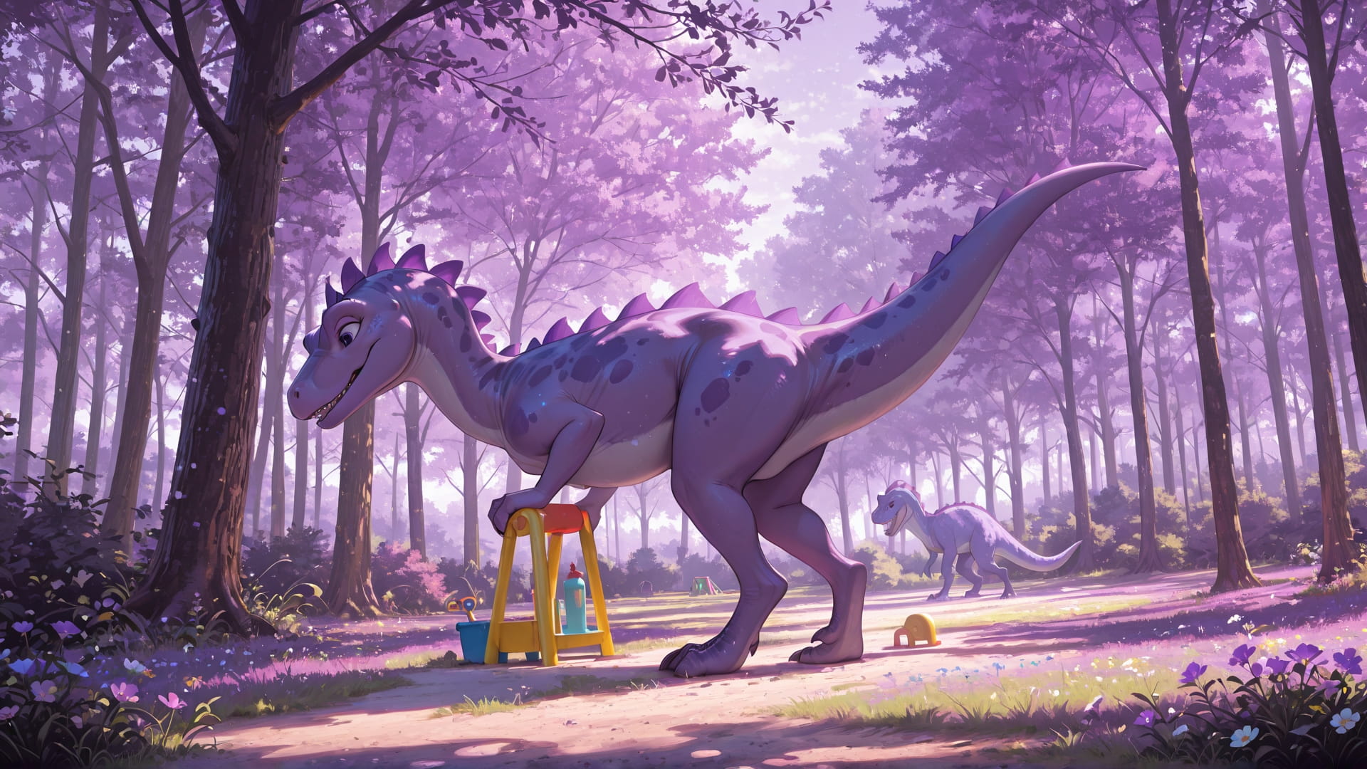 Purple Afternoon Nature PromptPlayground smartphone wallpaper free download, vertical 16:9 format, Purple, Afternoon, Nature, Spring