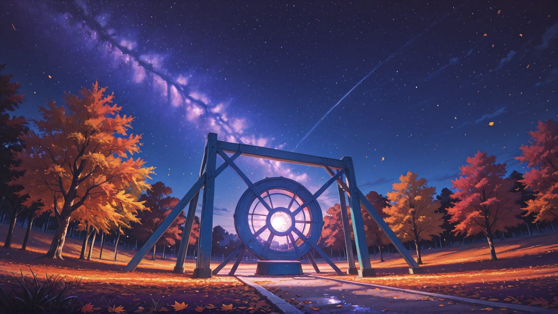 Purple Night Sky PromptPlayground smartphone wallpaper free download, vertical 16:9 format, Purple, Night, Sky, Autumn 001